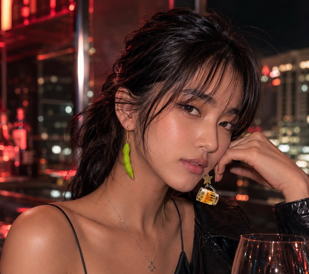 Mismatched trend-forward statement earrings - Made in Japan
