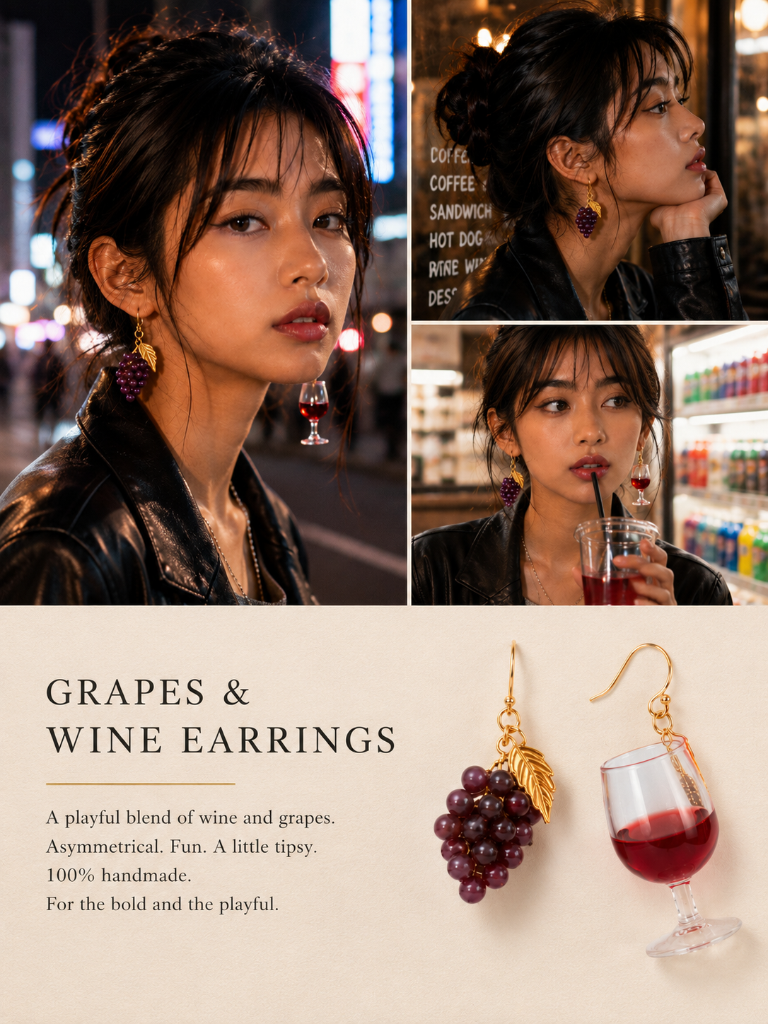Mismatched trend-forward statement earrings- Made in Japan