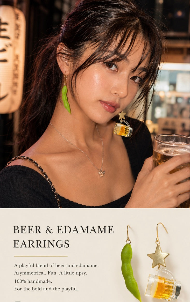 Mismatched trend-forward statement earrings - Made in Japan