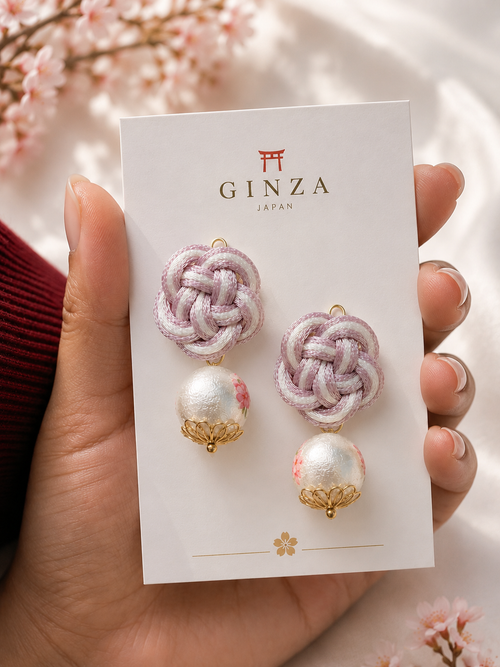 Contemporary Mizuhiki earrings inspired by traditional Japanese craftsmanship - Made in Japan