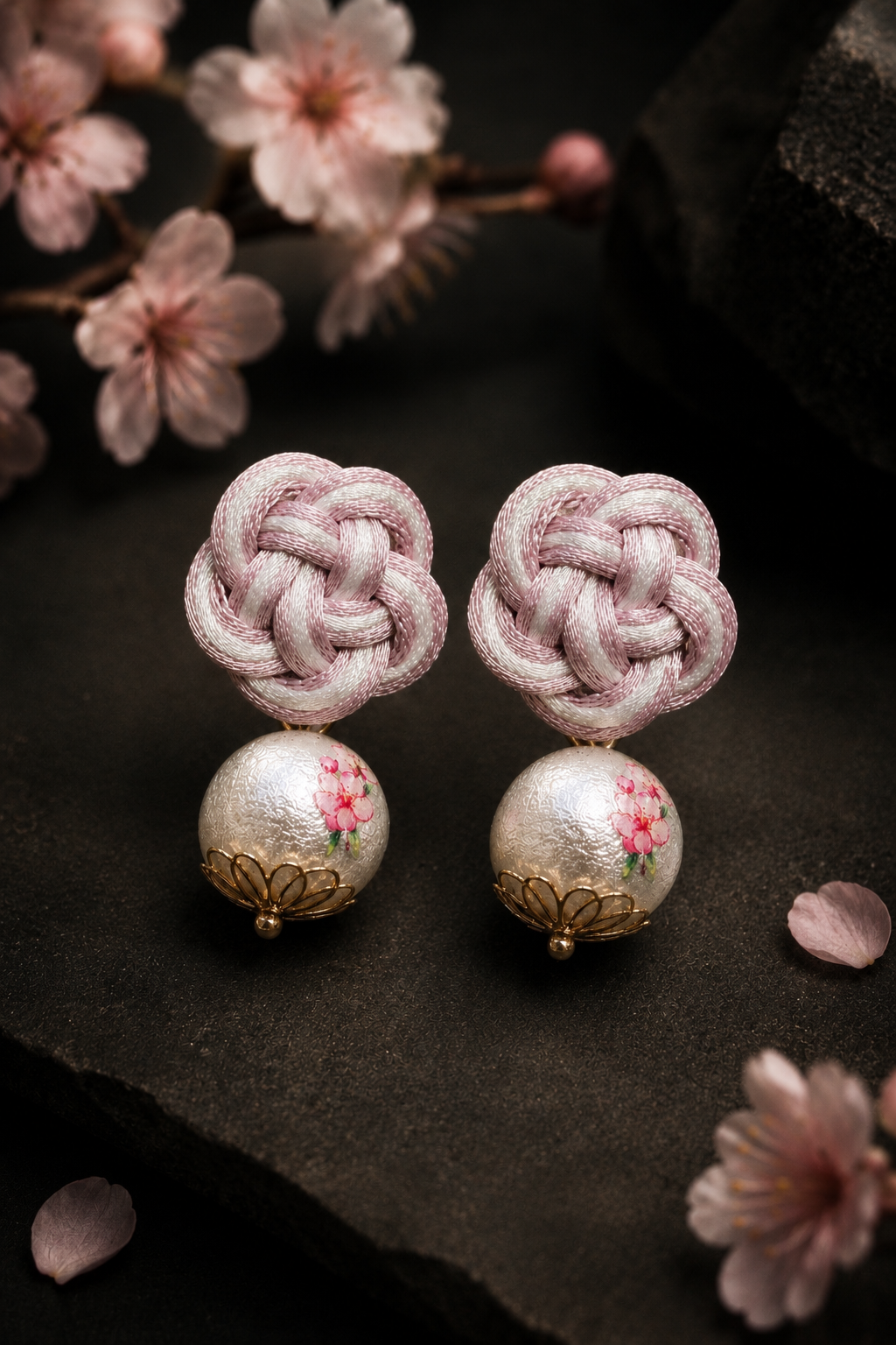 Contemporary Mizuhiki earrings inspired by traditional Japanese craftsmanship - Made in Japan